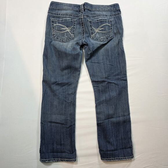 Silver Jeans Womens 29 Tuesday Capri Distressed Medium Wash Blue Denim - Picture 4 of 12